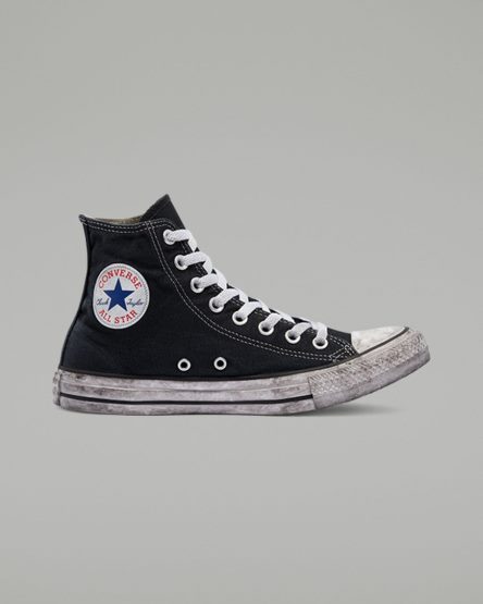 Zapatillas Altas Converse Chuck Taylor All Star Canvas Smoke Hombre Negras Blancas | PE 2W0L8E